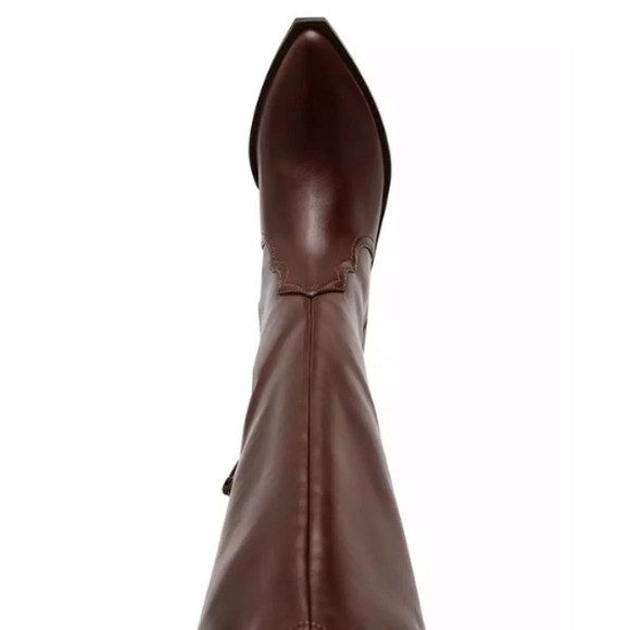 Dolce Vita Women's Kit Knee-High Cowboy Boots in Smooth Brown NEW Sz 6 - Picture 4 of 10